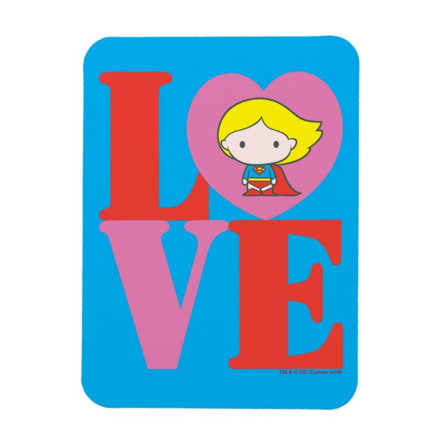 Chibi Supergirl LOVE Magnet (Vertical)