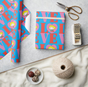 Chibi Supergirl LOVE Wrapping Paper