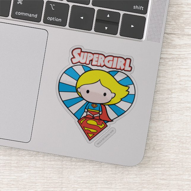 Chibi Supergirl Starburst Heart and Logo (Detail)