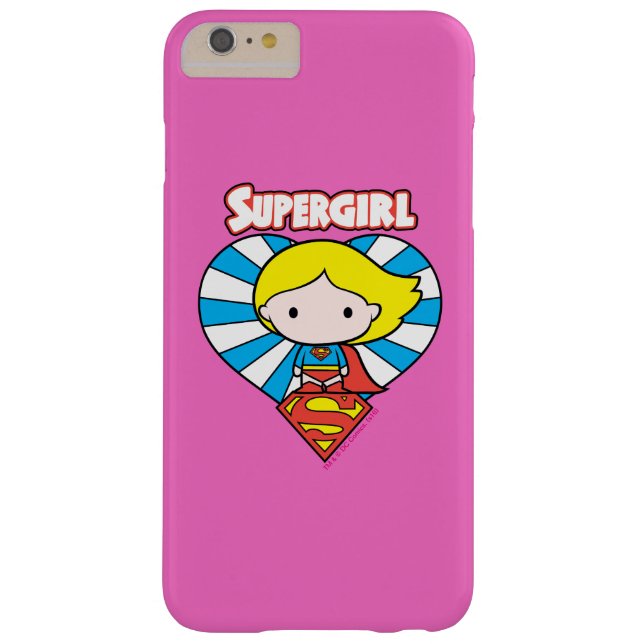 Chibi Supergirl Starburst Heart and Logo Case-Mate iPhone Case (Back)