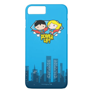 Chibi Superman & Chibi Supergirl Power Up! iPhone 8 Plus/7 Plus Case