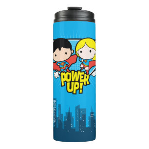 Chibi Superman & Chibi Supergirl Power Up! Thermal Tumbler
