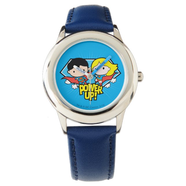 Chibi Superman & Chibi Supergirl Power Up! Watch (Front)