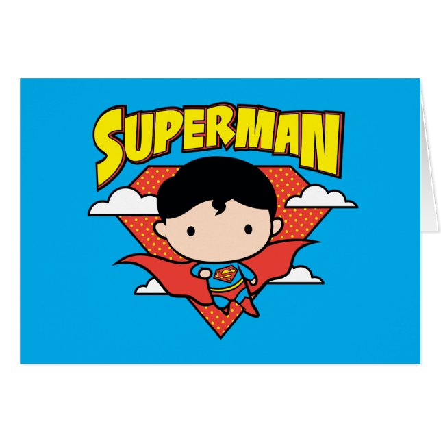 Chibi Superman Polka Dot Shield and Name (Front Horizontal)