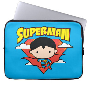 Chibi Superman Polka Dot Shield and Name Laptop Sleeve