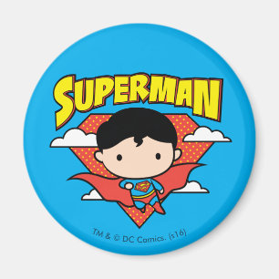 Chibi Superman Polka Dot Shield and Name Magnet