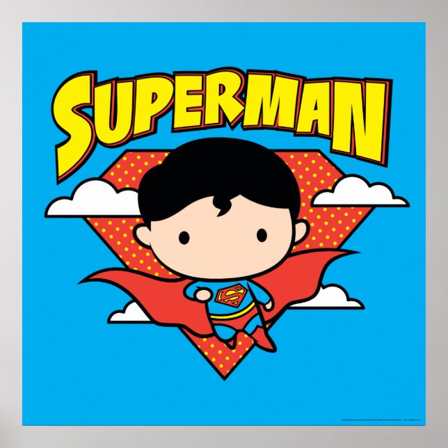 Chibi Superman Polka Dot Shield and Name Poster (Front)