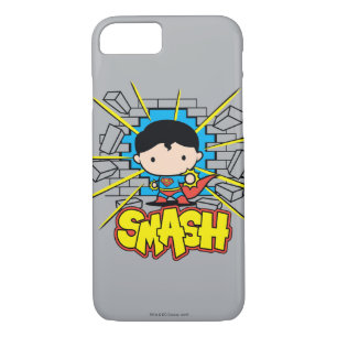 Chibi Superman Smashing Through Brick Wall iPhone 8/7 Case