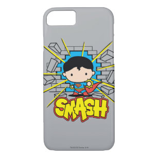 Chibi Superman Smashing Through Brick Wall Case-Mate iPhone Case