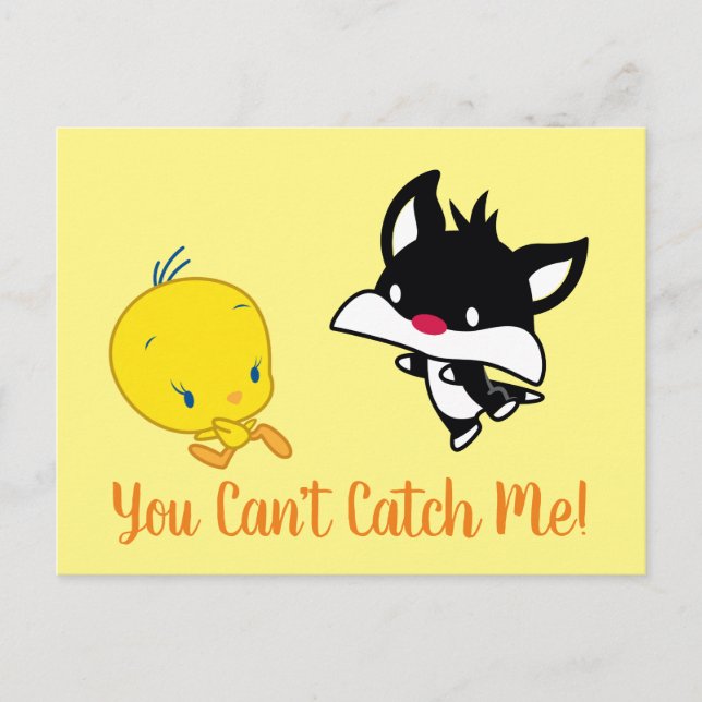 Chibi SYLVESTER™ Chasing TWEETY™ Postcard (Front)