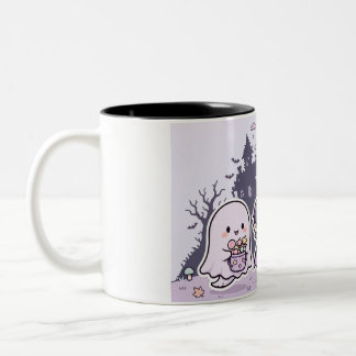 Chibi Trick or Treat Halloween Kids Design Two-Tone Coffee Mug
