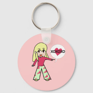 Chibi Valentine Hearts Key Ring