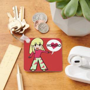 Chibi Valentine Hearts Key Ring