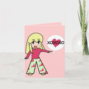 Chibi Valentine Hearts Thank You XOXOXO