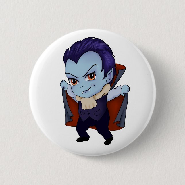 Chibi Vampire 6 Cm Round Badge (Front)