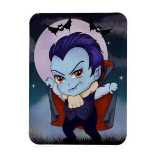 Chibi Vampire And Bats Magnet