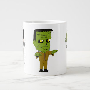 Chibi vampire, monster, and mummy   large coffee mug