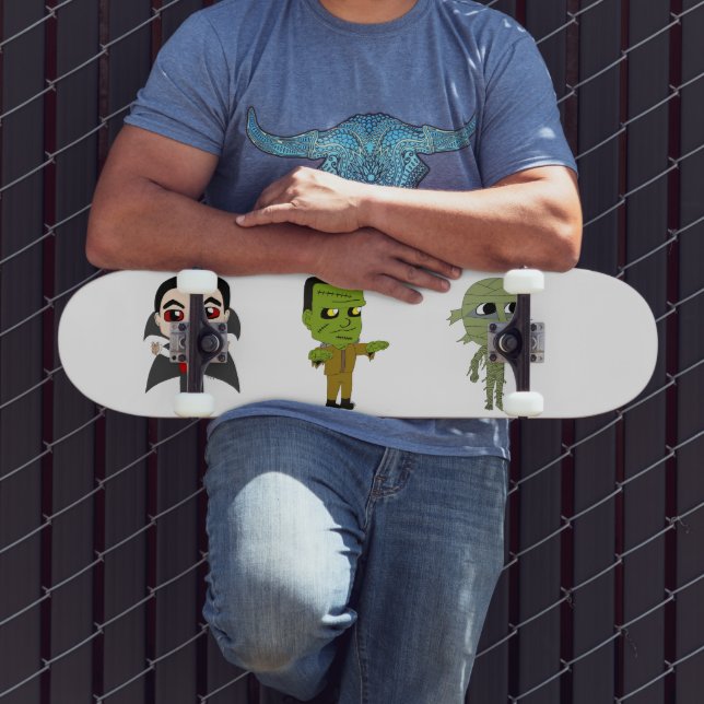 Chibi vampire, monster, and mummy    skateboard (Outdoor 3)