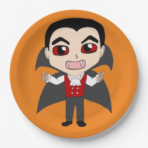 chibi vampire paper plate