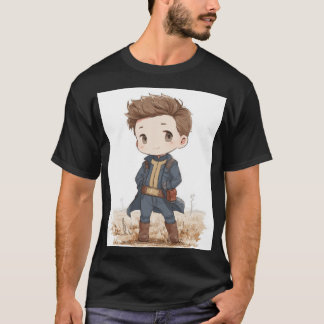 Chibi Vault‑Dwelling Wanderer | Cute Retro‑Futuris T-Shirt