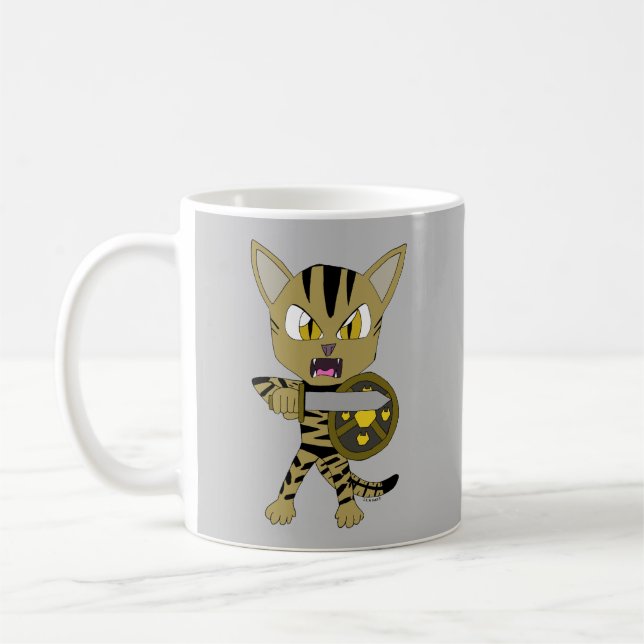 Chibi Warrior Cat Coffee Mug (Left)