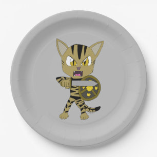 Chibi Warrior Cat Paper Plate