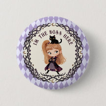 Chibi Witch One 1st Birthday Invitation Watercolor
