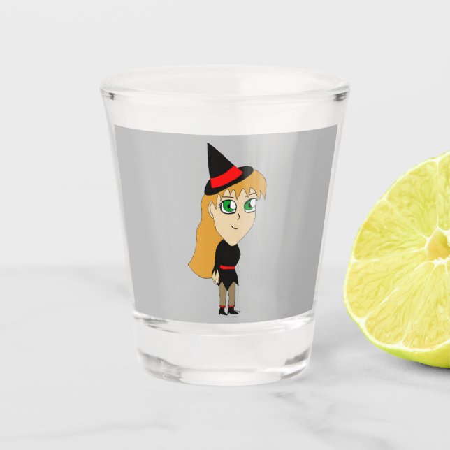 chibi witch  shot glass (Front)