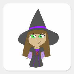 chibi witch  square sticker