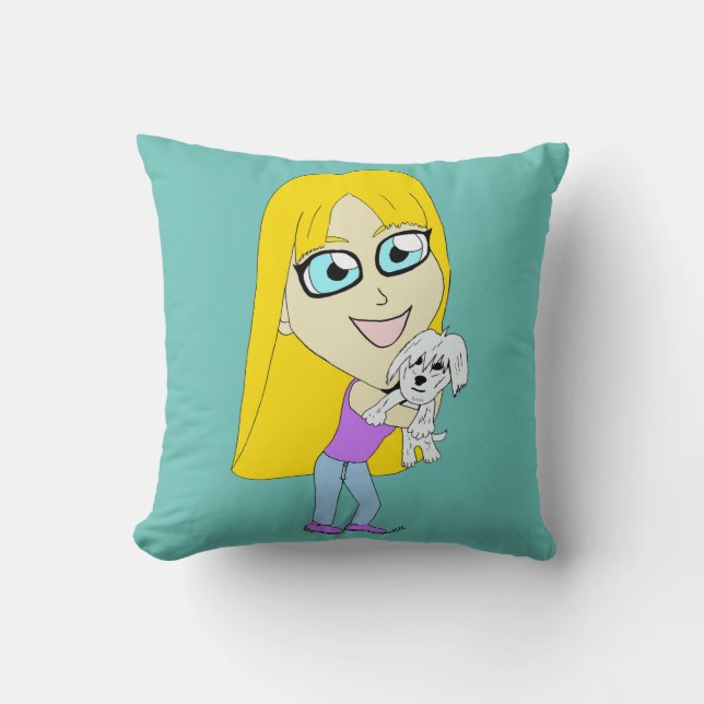 Chibi with a pup cushion (Front)