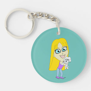 Chibi with a pup key ring