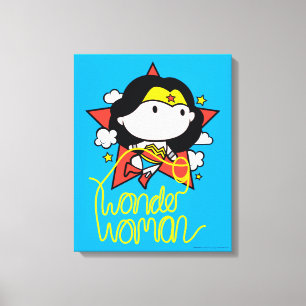 Chibi Wonder Woman Flying With Lasso Canvas Print
