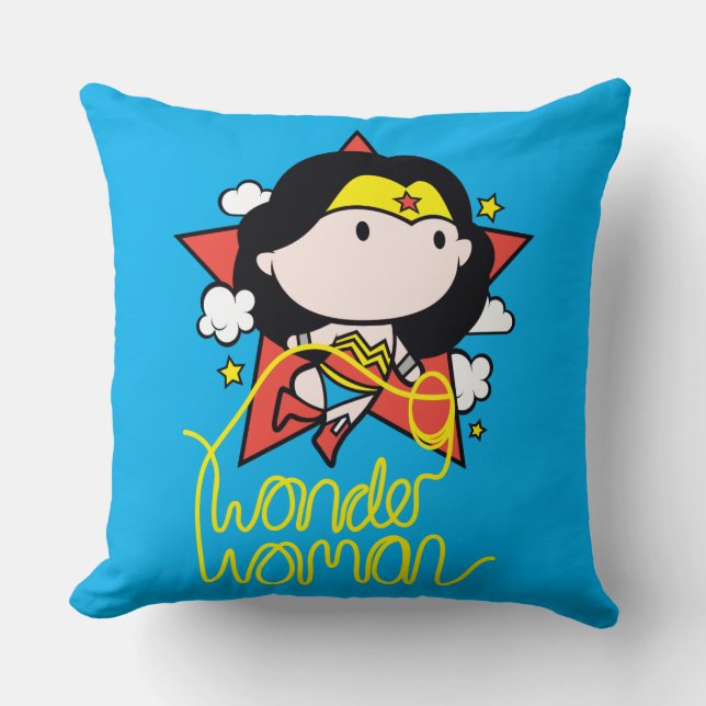 Chibi Wonder Woman Flying With Lasso Cushion (Front)