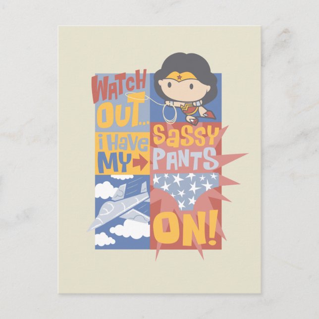 Chibi Wonder Woman | I Have My Sassy Pants On! Postcard (Front)