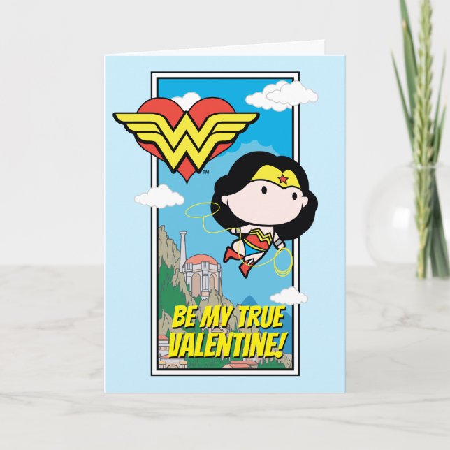 Chibi Wonder Woman - Tell Me The Truth Valentine Holiday Card (Front)