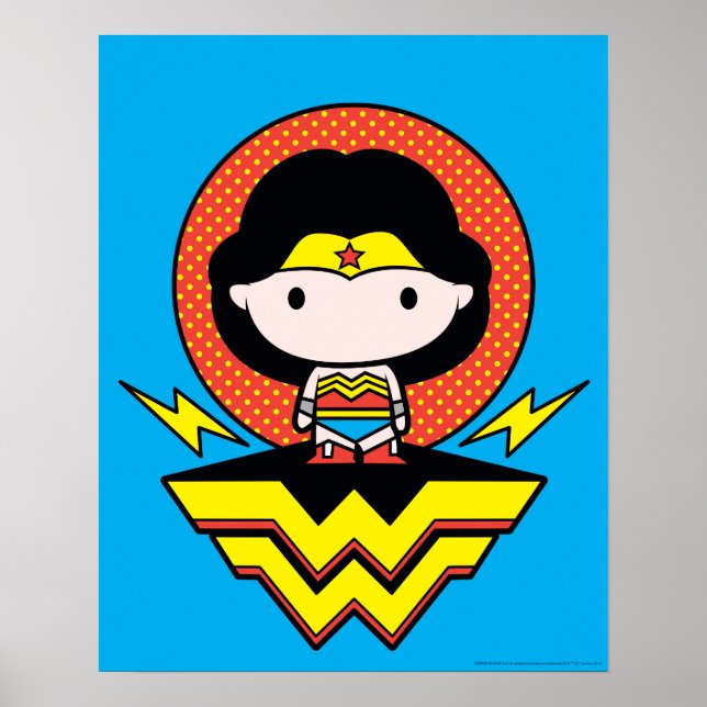 Chibi Wonder Woman With Polka Dots and Logo Poster (Front)