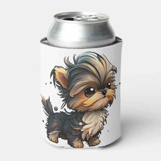 Chibi Yorkshire Terrier Can Cooler (Can Front)
