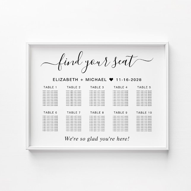 Chic 10 Table Wedding Seating Chart (Creator Uploaded)