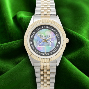 Chic 14th 24th 34th 43rd Opal Wedding Anniversary Watch