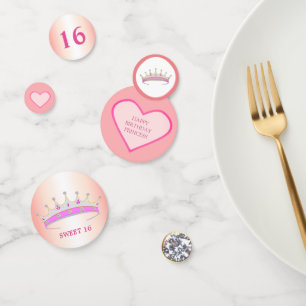 Chic 16th Birthday on pink & rose gold Confetti
