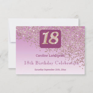 Chic 18 Birthday Rose Gold Glitter RSVP Card