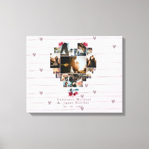 chic 18 Heart shaped Photo Collage for wifey Canvas Print