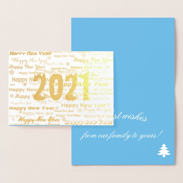 Chic 2021 Happy New Year Greeting  card (Display)