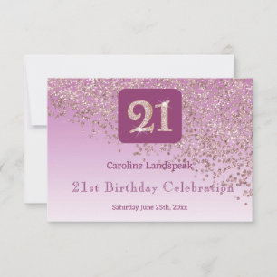 Chic 21 Birthday Rose Gold Glitter RSVP