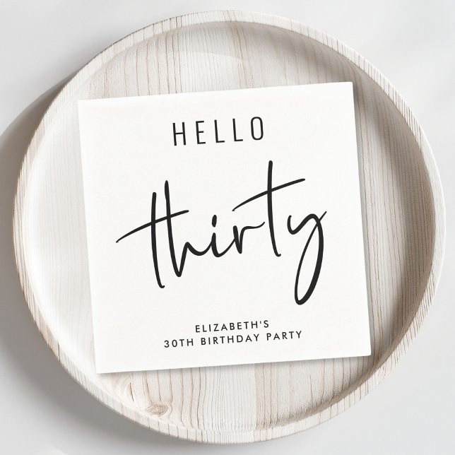 Chic 30th Birthday Party Napkin (Creator Uploaded)