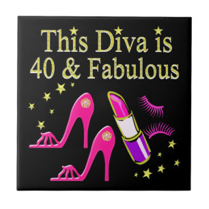 CHIC 40 AND FABULOUS FASHION QUEEN DESIGN CERAMIC TILE