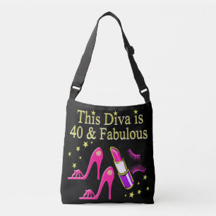 CHIC 40 AND FABULOUS FASHION QUEEN DESIGN CROSSBODY BAG