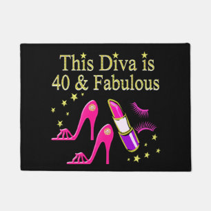 CHIC 40 AND FABULOUS FASHION QUEEN DESIGN DOORMAT