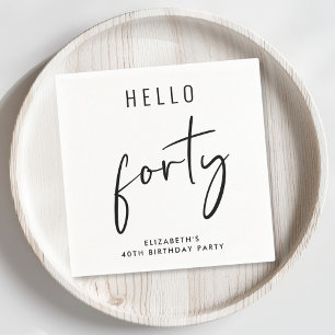 Chic 40th Birthday Party Napkin