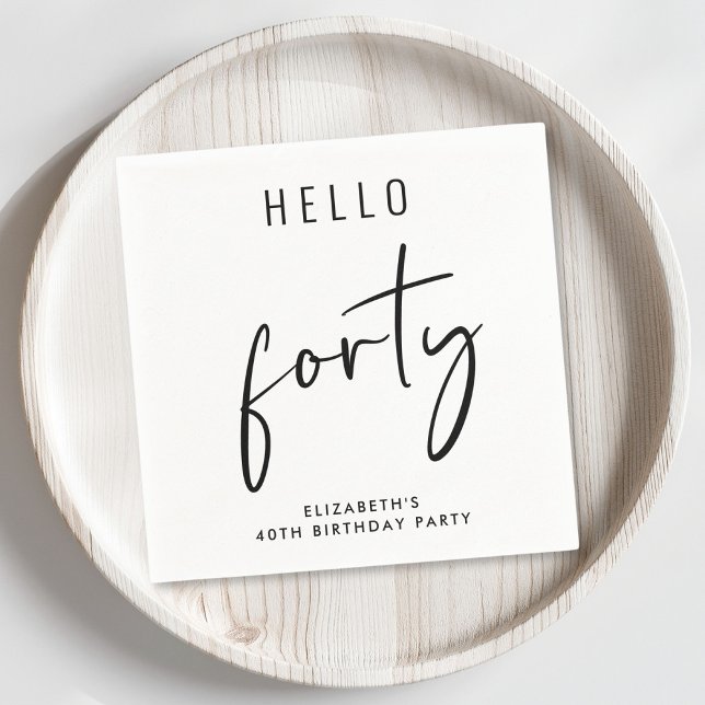 Chic 40th Birthday Party Napkin (Creator Uploaded)